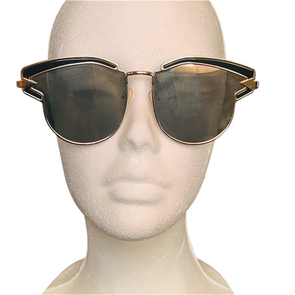 Karen Walker Superstars Felipe Sunglasses Blk/Gold Tone Mirrored Cat Eye - Picture 5 of 9